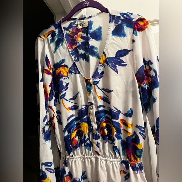 Show Me Your Mumu Red Rocks Floral Romper in Petal Pink Bell Sleeve Medium - Picture 10 of 11